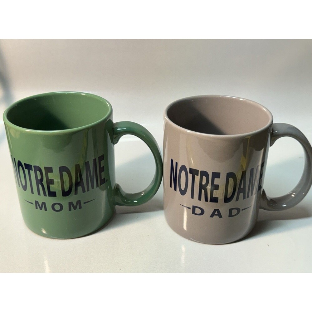 University Of Notre Dame Mom & Dad Coffee Mug Lot Of 2 NICE